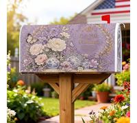 Coperture magnetiche per cassette postali con peonie, vintage, rustiche, farfalle, lavanda, primavera, lavanda, protezione per la decorazione del portico anteriore, 45,7 x 53,7 cm