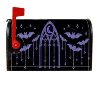 Coperture magnetiche per cassette postali con pipistrelli, Halloween gotico luna gotica arco gotico Halloween copertura nera per la decorazione del prato 45,7 x 53,7 cm