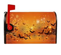 Coperture magnetiche per cassette postali con pipistrelli, ragnatele rustiche festive, zucche di Halloween, copertura decorativa per cassetta delle lettere per decorazione del prato, 53 x 64 cm