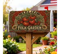 Coperture magnetiche per cassette postali con pomodori, arte rustica con foglie di girasole estive rosse, protezione per la posta per esterni, giardino, cortile, decorazione, 45,7 x 53,3 cm