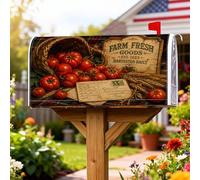 Coperture magnetiche per cassette postali con pomodori, cestino rustico per cassetta postale rosso autunnale, per decorazione da giardino e cortile, 45,7 x 53,7 cm