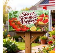 Coperture magnetiche per cassette postali con pomodori, copertura decorativa per cassetta postale estiva rustica con angurie e limoni, per esterni, 53 x 64 cm