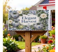 Coperture magnetiche per cassette postali con pomodori, copertura per cassetta postale rustica con fiori e foglie blu, per esterni, decorazione da cortile, 53 x 64 cm