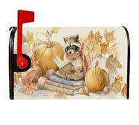 Coperture magnetiche per cassette postali con procione, autunnali rustiche a forma di zucca, per esterni, decorazione da giardino, 53 x 65,5 cm