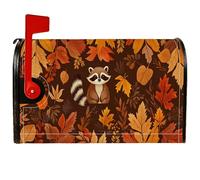 Coperture magnetiche per cassette postali con procione, foglie rustiche autunnali marroni, per decorazioni esterne da cortile, 45,7 x 53,7 cm