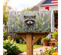 Coperture magnetiche per cassette postali con procione, natura fantasiosa lavanda farfalla primavera verde vacanza copertura per la casa giardino decorazioni 53 x 64 cm