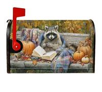 Coperture magnetiche per cassette postali con procioni, coperta autunnale rustica a forma di zucca arancione, per decorazioni per la casa e il giardino, 45,7 x 53,7 cm