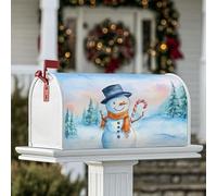 Coperture magnetiche per cassette postali con pupazzo di neve, decorazioni invernali per cassetta postale con albero di zucchero e pino, per decorazioni per la casa e il giardino, 53 x 64 cm