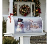 Coperture magnetiche per cassette postali con pupazzo di neve, decorazioni per cassetta delle lettere bianche invernali per la decorazione del cortile 53 x 64 cm