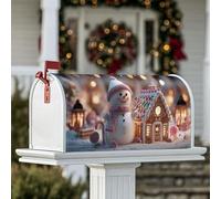 Coperture magnetiche per cassette postali con pupazzo di neve, fantasiosa casa di pan di zenzero con bastoncini di zucchero, decorazioni per esterni e giardino, 53 x 64 cm