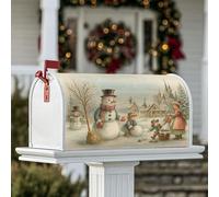 Coperture magnetiche per cassette postali con pupazzo di neve, per bambini, albero invernale per bambini, copertura stagionale per cassetta postale per decorazione portico anteriore, 53 x 64 cm