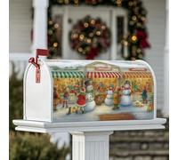 Coperture magnetiche per cassette postali con pupazzo di neve, per Natale, per bambini, mercatino di Natale rosso, decorazione per casa e giardino, 45,7 x 53,3 cm