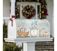 Coperture magnetiche per cassette postali con pupazzo di neve, regali invernali per le festività natalizie, copertura decorativa per cassetta postale per decorazione del prato, 45,7 x 53,7 cm