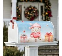 Coperture magnetiche per cassette postali con pupazzo di neve, regalo invernale a forma di cuore giocoso per la decorazione del portico anteriore, 45,7 x 53,7 cm