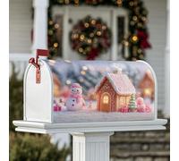 Coperture magnetiche per cassette postali con pupazzo di neve, regalo natalizio per la casa di pan di zenzero, decorazione per esterni, giardino, cortile, 45,7 x 53,7 cm