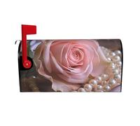 Coperture magnetiche per cassette postali con rose e perle, dimensioni standard 64,8 x 53,3 cm, copertura per cassetta delle lettere primaverile estate copertura per cassetta postale di benvenuto per