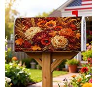 Coperture magnetiche per cassette postali con rose, rustiche fattoria, ranuncolo autunnale, foglie autunnali, protezione per la posta per decorazioni esterne, 45 x 53 cm