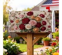 Coperture magnetiche per cassette postali con rose, vintage, rustiche, farfalle, fiori primaverili, copertura per cassetta postale per le vacanze, per decorare la casa e il giardino, 53 x 64 cm