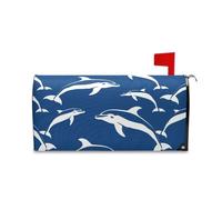 Coperture magnetiche per cassette postali con sagome di delfini blu e bianche per l'autunno, copertura magnetica per cassette postali primaverili 52,8 x 64,5 cm Caja de correos
