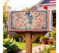 Coperture magnetiche per cassette postali con scheletro, decorazioni per esterni, 53 x 64 cm, motivo fuochi d'artificio e stelle per il giorno dell'indipendenza