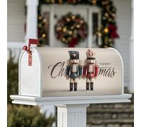 Coperture magnetiche per cassette postali con schiaccianoci, decorazioni natalizie rosse per la decorazione del portico anteriore, 53 x 64 cm