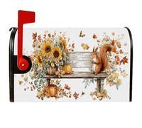 Coperture magnetiche per cassette postali con scoiattolo, autunnali rustiche, girasoli e zucche, copertura arancione per la casa e il giardino, 45 x 53 cm