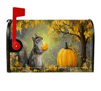Coperture magnetiche per cassette postali con scoiattolo, copertura decorativa per cassetta postale autunnale natura, albero di zucca, arancione, decorazione per cortile anteriore 53 x 65,5 cm
