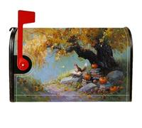 Coperture magnetiche per cassette postali con scoiattolo, copertura per cassetta postale rustica fantasiosa con albero di zucca arancione, decorazione per porta d'ingresso, 45,7 x 53,3 cm