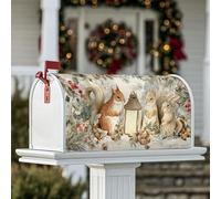 Coperture magnetiche per cassette postali con scoiattolo, lanterna rustica naturale di coniglio, marrone autunnale, protezione per la decorazione del portico anteriore, 45,7 x 53,7 cm