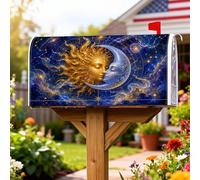 Coperture magnetiche per cassette postali con sole, luna mistica celeste, stelle, decorazioni estive dorate, per la decorazione del portico anteriore, 45,7 x 53,7 cm