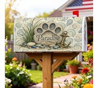 Coperture magnetiche per cassette postali con stampa di zampe, coperture per cassette postali estive con rocce rustiche costiere per esterni, decorazioni per casa e giardino, 53 x 64 cm