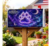 Coperture magnetiche per cassette postali con stampa di zampe, stelle mistiche e luna N/A viola decorazioni per la decorazione del prato 45,7 x 53,3 cm