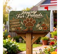 Coperture magnetiche per cassette postali con stampa di zampe, stile rustico da cowboy, fiori estivi, protezione per la decorazione della porta d'ingresso, 45,7 x 53,7 cm