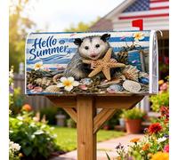 Coperture magnetiche per cassette postali con stella marina, conchiglie estive a tema spiaggia floreale estate blu copertura per cassetta postale decorazione per casa e giardino 45,7 x 53,3 cm
