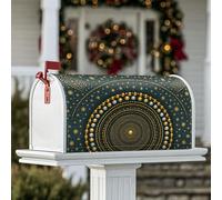 Coperture magnetiche per cassette postali con stelle, cerchi moderni e festivi a pois, protezione invernale per cassetta postale blu navy, decorazione per esterni, 45,7 x 53,3 cm