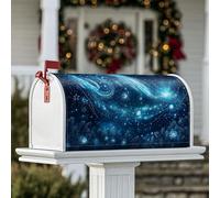 Coperture magnetiche per cassette postali con stelle, motivo galassia cosmica fantasiosa, copertura decorativa per cassetta postale blu invernale per decorazioni per casa e giardino, 53 x 64 cm