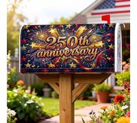 Coperture magnetiche per cassette postali con stelle, nastri festivi per festeggiare fuochi d'artificio, anniversario, copertura decorativa per cassetta postale per esterni, decorazione da giardino