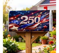 Coperture magnetiche per cassette postali con stelle, strisce natalizie patriottiche, numero del giorno dell'indipendenza, decorazioni rosse per cassetta delle lettere per esterni e cortile, 45,7 x