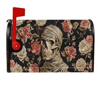Coperture magnetiche per cassette postali con teschio, gotico vintage, rose mummia Halloween, copertura per cassetta della posta nera, decorazioni per esterni, 45,7 x 53,3 cm