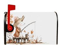 Coperture magnetiche per cassette postali con topo, cappello autunnale per canna da pesca autunnale, pelle marrone per la decorazione esterna del cortile, 53 x 64 cm