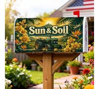 Coperture magnetiche per cassette postali con trattore, rustiche vintage fiori sole estate verde stagionale copertura per decorazione cortile anteriore 45,7 x 53,7 cm