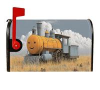 Coperture magnetiche per cassette postali con treno, fantasiosa zucca rustica con emoticon felice faccia autunnale arancione pelle per esterni giardino cortile decorazione 53 x 64 cm