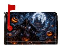 Coperture magnetiche per cassette postali con triste mietitore, zucche inquietanti gotiche, fantasmi di Halloween, decorazioni per cassetta delle lettere per decorazione del prato, 53 x 64 cm