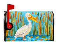 Coperture magnetiche per cassette postali con uccelli costieri, motivo natura fantasiosa di gattini, copertura decorativa per cassetta postale blu estivo per la decorazione del cortile anteriore 53 x