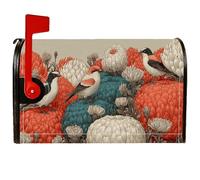 Coperture magnetiche per cassette postali con uccelli, fiori fantasiosi ispirati alla natura, cespugli colorati primaverili, per decorazioni da giardino all'aperto, 45,7 x 53,7 cm