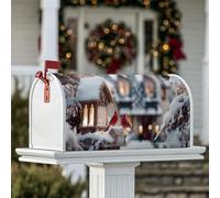 Coperture magnetiche per cassette postali con uccelli, protezione per cassetta postale invernale rustica invernale rustica invernale rossa per la decorazione del cortile 45,7 x 53,7 cm