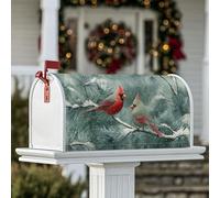 Coperture magnetiche per cassette postali con uccelli, ramo di pino rustico invernale invernale rosso copertura per cassetta delle lettere per decorazione portico anteriore 45,7 x 53,7 cm