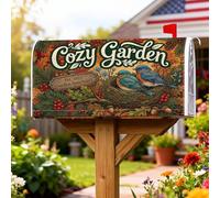 Coperture magnetiche per cassette postali con uccelli, rustiche naturali e bacche verdi primaverili, copertura per cassetta postale stagionale per decorazione da cortile 45,7 x 53,7 cm