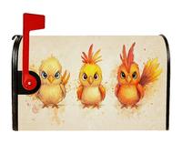 Coperture magnetiche per cassette postali con uccelli, standard, con piume fantasiose, colori primaverili gialli, per decorazione da giardino e patio, 45,7 x 53,7 cm