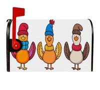 Coperture magnetiche per cassette postali con uccelli, standard, fantasiose e giocose, cappelli e sciarpe, colore arancione, per le vacanze, per la casa e il giardino, 45,7 x 53,3 cm